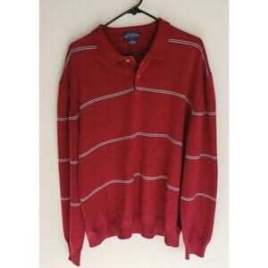 Vintage Mervyn’s Men’s Collection Striped Acrylic Long Sleeve Polo Mens XL 0228